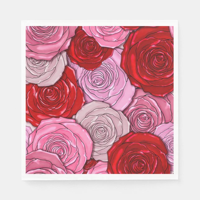 Serviette En Papier Couverture des Roses (Devant)