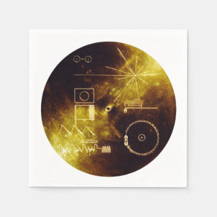 Serviette En Papier Couverture du record d'or du vaisseau spatial Voya