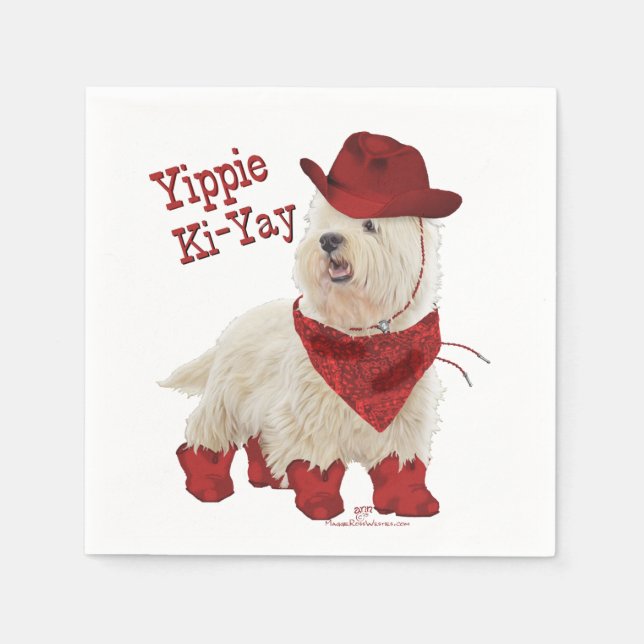 Serviette En Papier Cow-boy en bottes (Devant)