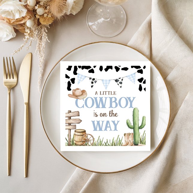 Serviette En Papier Cowboy Baby Shower Party Napkins (Créateur téléchargé)