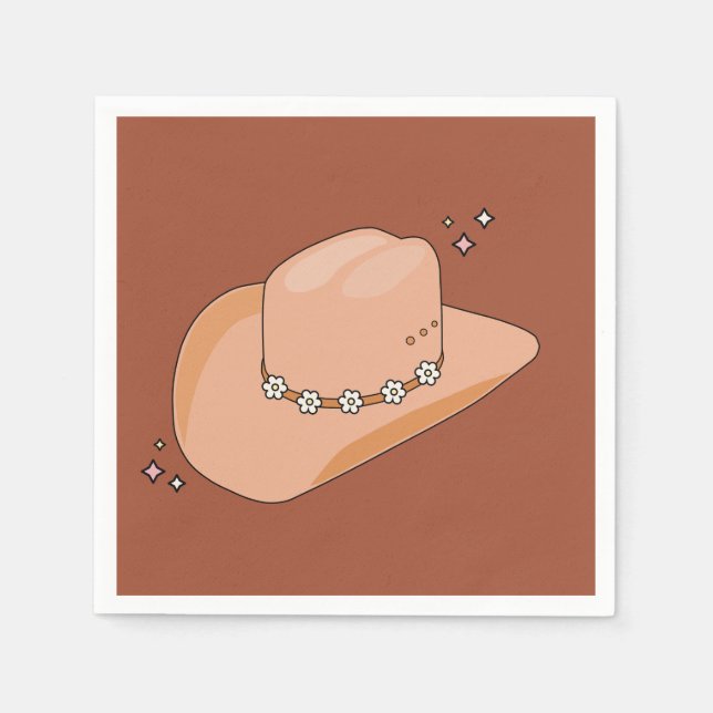 Serviette En Papier Cowboy Casquette rouille Terracotta (Devant)