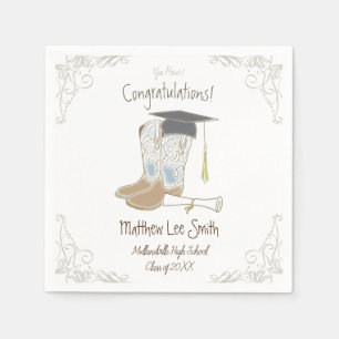 Serviette En Papier Cowboy Cowgirl Graduation Pays Western Party