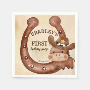 Serviette En Papier Cowboy fête d'anniversaire bébé cheval dans une co
