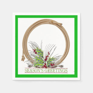 Serviette En Papier Cowboy Lariat Wreath de Noël occidental