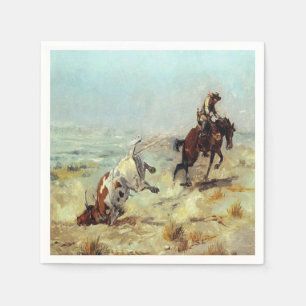 Serviette En Papier Cowboy occidental de serviettes de partie Roping