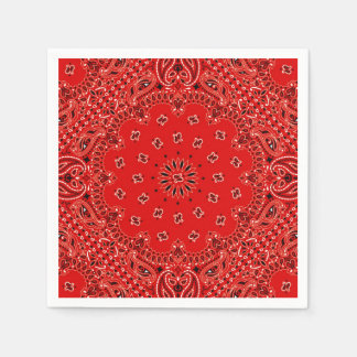 Serviette En Papier Cowboy Red Paisley Bandana Scarf BBQ Pique-nique N