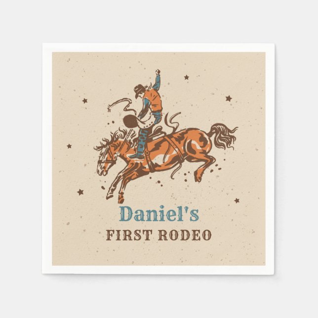 Serviette En Papier Cowboy Rodeo Cowboy Papier d'anniversaire Napkin (Devant)
