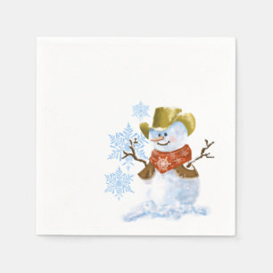 Serviette En Papier Cowboy Snowman Papier Napkin