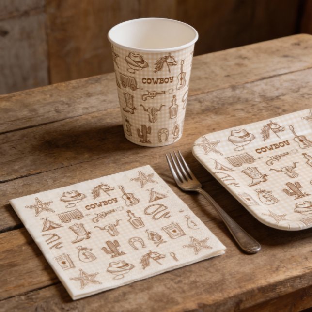 Serviette En Papier Cowboy Western Anniversaire Party (Créateur téléchargé)
