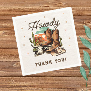 Serviette En Papier Cowboy Western Rodeo Enfants d'anniversaire