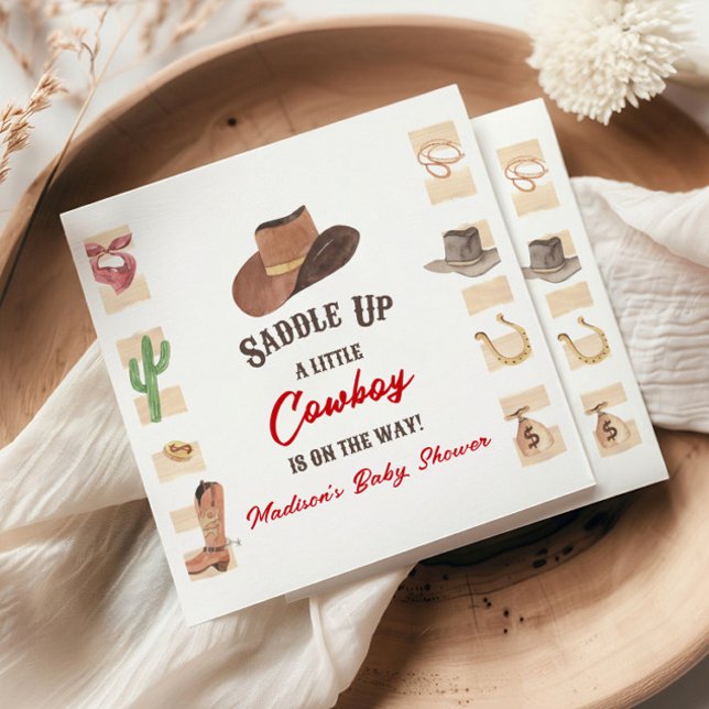 Serviette En Papier Cowboy Western Rodeo Wild West Baby shower (Créateur téléchargé)