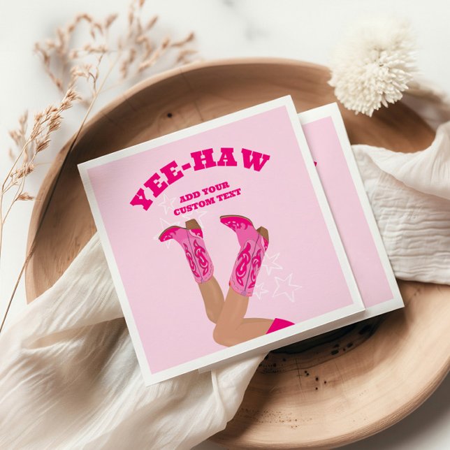 Serviette En Papier Cowgirl Boots Custom Personalized (cowgirl napkins)