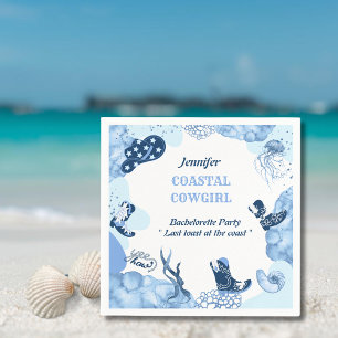 Serviette En Papier cowgirl côtière bleue