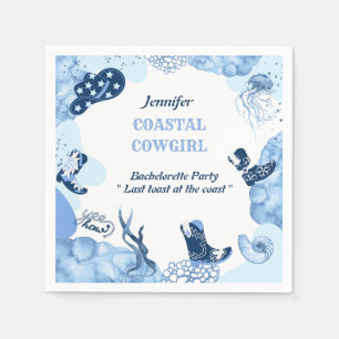 Serviette En Papier cowgirl côtière bleue