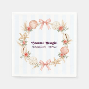 Serviette En Papier Cowgirl Côtière Coquillages Nashville Enterrement