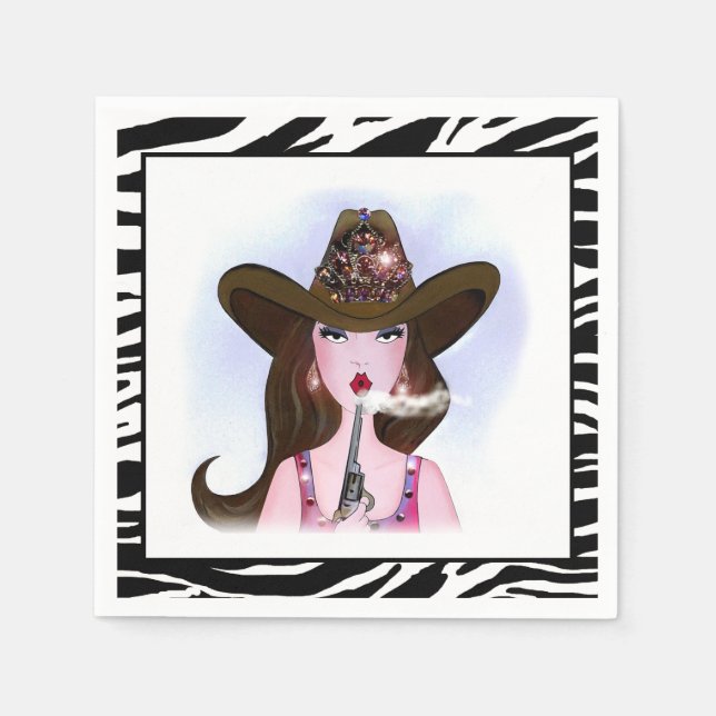 Serviette En Papier "Cowgirl Diva" (Devant)