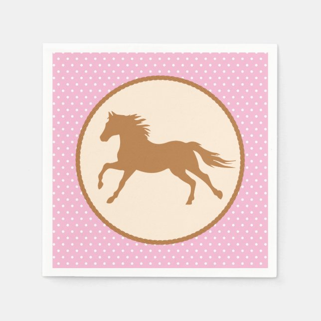 Serviette En Papier Cowgirl Horse Pony mignonne 1er anniversaire de fê (Devant)