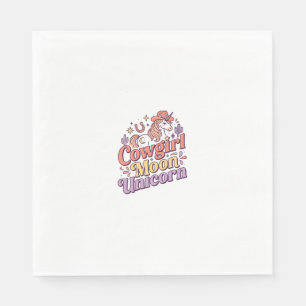 Serviette En Papier Cowgirl Licorne Lune Licorne Marchandise Fantaisis