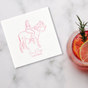 Serviette En Papier cowgirl ocean bachelorette cocktail