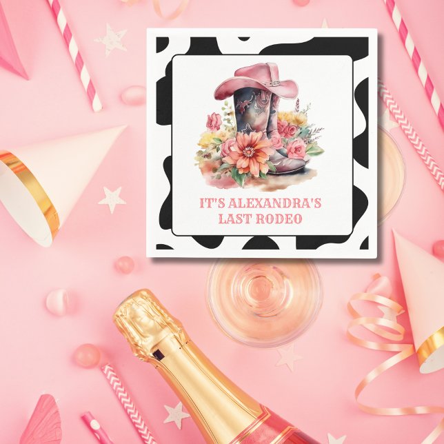 Serviette En Papier Cowgirl Western Dernier Rodeo Bachelorette Party (Créateur téléchargé)