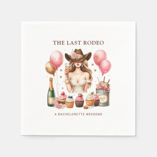 Serviette En Papier Cowgirl Western Rodeo Bachelorette Fête des mariée (Devant)