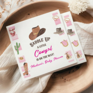 Serviette En Papier Cowgirl Western Rodeo Wild West Baby shower