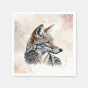 Serviette En Papier Coyote Country Cottagecore Rustique Impression