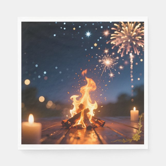 Serviette En Papier Cozy Bonfire Party Napkins 🔥 (Devant)