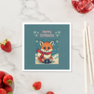 Serviette En Papier Cozy Christmas Fox Paper Napkin