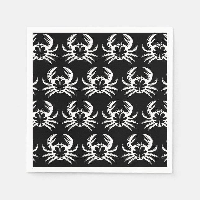Serviette En Papier Crabe blanc (Devant)