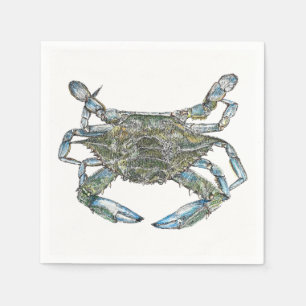 Serviette En Papier Crabe bleu