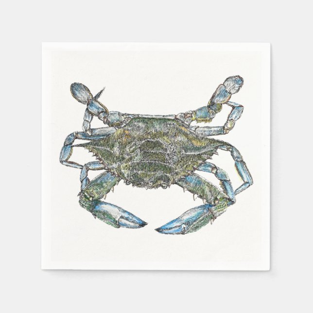 Serviette En Papier Crabe bleu (Devant)