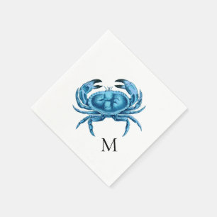 Serviette En Papier Crabe bleu personnalisé