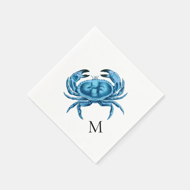 Serviette En Papier Crabe bleu personnalisé (Coin)