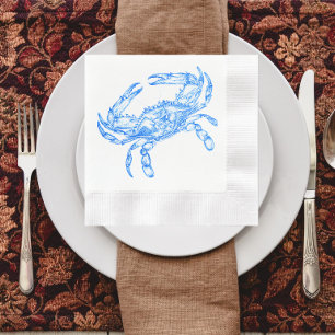 Serviette En Papier crabe bleu vintage