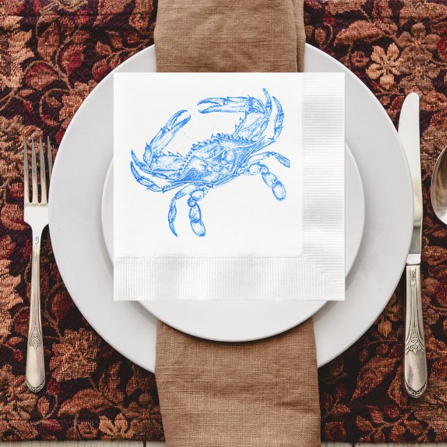 Serviette En Papier crabe bleu vintage (Créateur téléchargé)