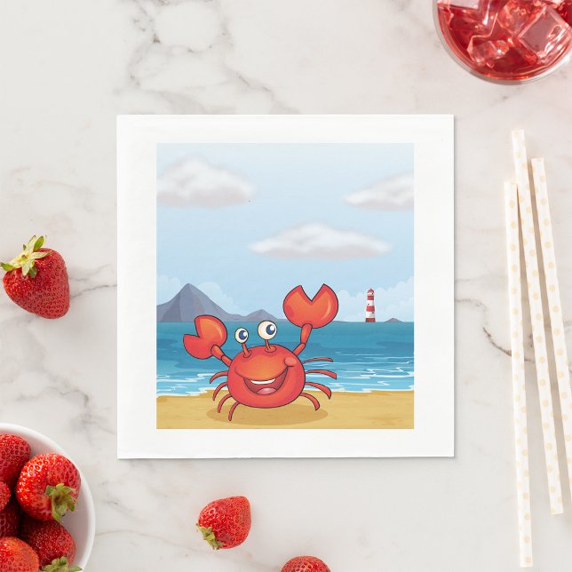 Serviette En Papier Crabe En Bord De Mer (Créateur téléchargé)