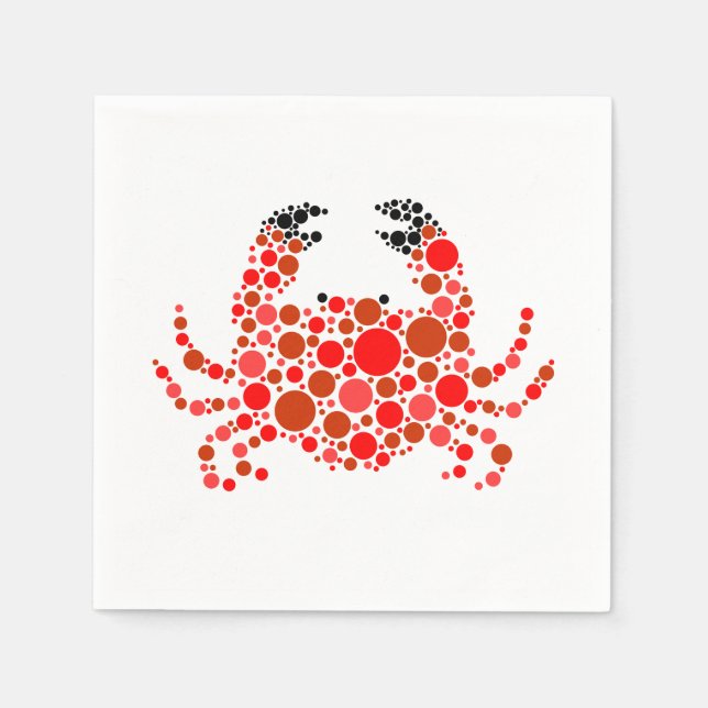 Serviette En Papier Crabe En Points (Devant)