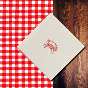 Serviette En Papier crabe rouge vintage