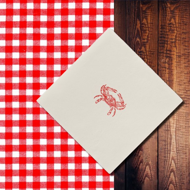 Serviette En Papier crabe rouge vintage (Créateur téléchargé)