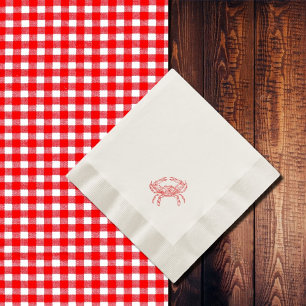 Serviette En Papier crabe rouge vintage