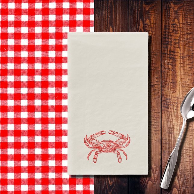 Serviette En Papier crabe rouge vintage (Créateur téléchargé)