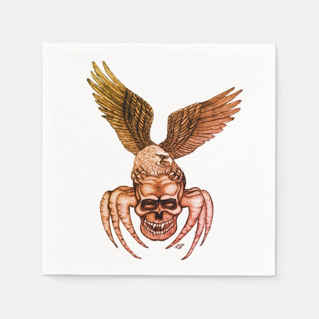 Serviette En Papier Crâne à aigle (Devant)