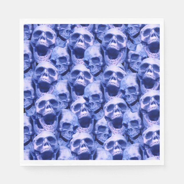 Serviette En Papier Crâne bleu foncé (Devant)