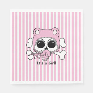 Serviette En Papier Crâne de Bébé Fille Mignon