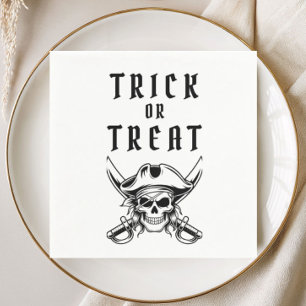 Serviette En Papier Crâne de pirate effrayant Halloween Trick Or Treat