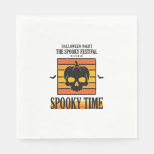 Serviette En Papier Crâne d'Halloween Drôle et Effrayant Citation Vint