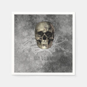 Serviette En Papier Crâne et un tas d'os Halloween Party gothique