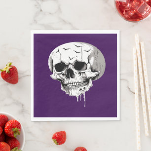 Serviette En Papier Crâne qui fond Halloween effrayant avec imagerie d