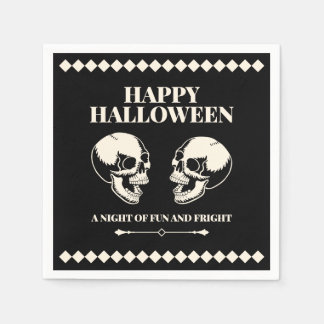 Serviette En Papier Crânes hilares d'Halloween amusement et effroi